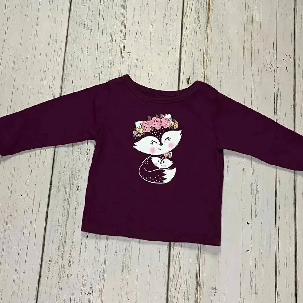 Garanimals baby girl pink Onesie & long sleeve T-shirt Size 0-3 months